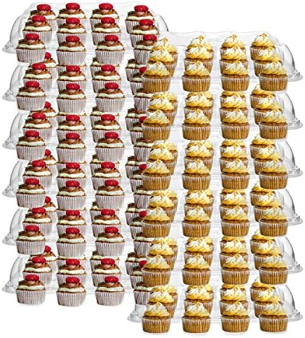 Kuppikakkuastiat | 12 Kappaleen Cupcake-Kuljetin, 12 Kappaleen Pinoon Laitettavat Cupcake-Laatikot, Kirkas Cupcake-Säiliö Irrotettavalla Kannella Cupcakeille, Muffineille, BPA-vapaa Kuppikakkuastiat Kuppikakkuastiat