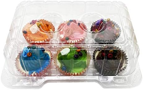 Kuppikakkuastiat | Selkeät Cupcake-astiat, 12 kpl muovisia kertakäyttöisiä korkeita kupolimuotoisia cupcake-rasioita, 6-osaiset cupcake-telineet, cupcake-astiat puoli tusinaa cupcake-alustoja, luotettava cupcake- ja muffinipakkaus kuljetukseen. Kuppikakkuastiat Kuppikakkuastiat